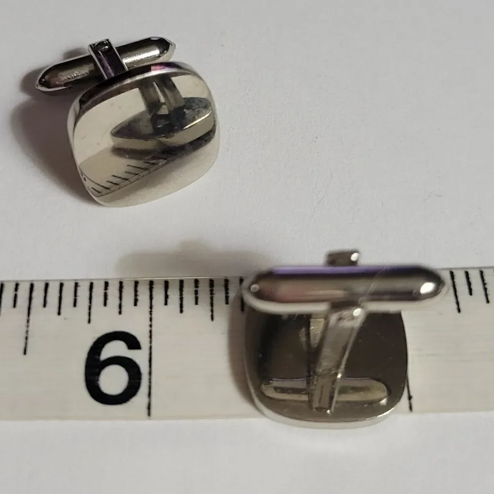 Silver Plain Square Cushion Cufflinks